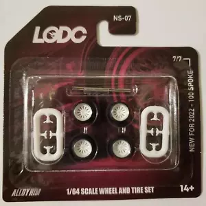 LODC Series 2 8mm LowLows 100 Spoke Wheels NS-02 7/7 Chrome Rim w/ White InserT - Picture 1 of 3