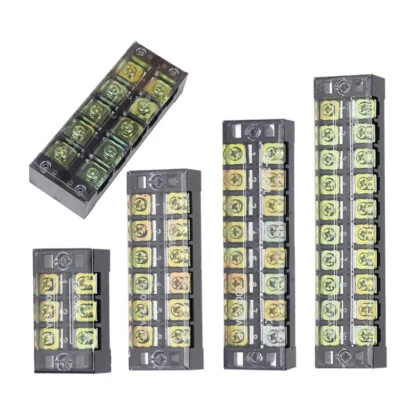 Dual Row Covered Electric Barrier Screw Strip Terminal Block Positions 15/25/45A - Image 1 of 4