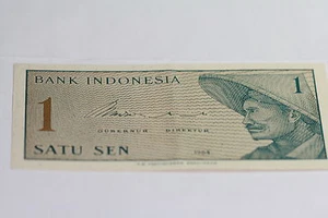 INDONESIA 1964 1 SEN Specimen Note choice Uncirculated - Picture 1 of 4
