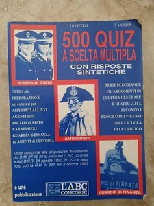 PIETRO E MORRA - 500 QUIZ A SCELTA MULTIPLA CON RISP- ED: L'ABC - ANNO: 1990(LY) - Foto 1 di 1