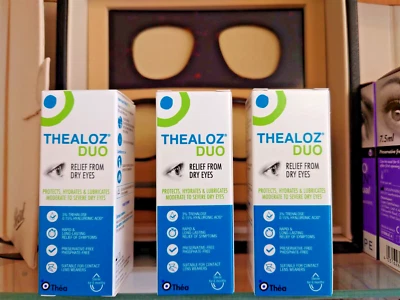 3x Thea Thealoz Duo Preservative for Dry Eye drops 10ml dual action