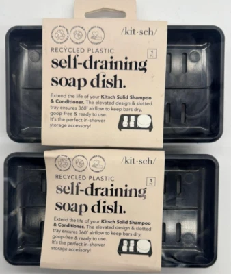 2PK Kitsch Eco Friendly Self Draining Soap Dish ~ 2 TOTAL ~ FAST SHIPPING ~ NEW - Image 1 of 2