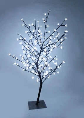 3.5 Ft H Artificial Cherry Blossom Tree 208 White LED Lights W/6 Glimmering Ones - Image 1 of 4
