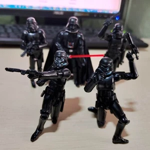 Lot of 5pcs 3.75" Star Wars Black Shadow Stormtrooper & Darth Vader Figures - Picture 1 of 5