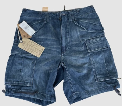 Short de carga jeans japonês RRL Ralph Lauren masculino tamanho 30 - Imagem 1 de 2