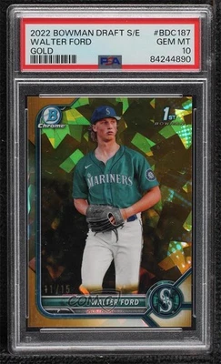 2022 Bowman Chrome Draft Sapphire Edition Gold /15 Walter Ford PSA 10 GEM MT - Image 1 of 2