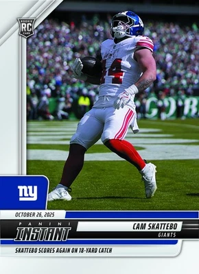 2025-26 Panini Instant NFL #178 Cam Skattebo New York Giants RC PRESALE - Image 1 of 2