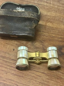 Antique German Optiker Ruhnke Puck Opera Glasses Binoculars Mother Of Pearl - Picture 1 of 9