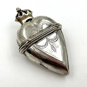 Antik 1803 Skandinavisch 700 Silber Hovedvandsaeg Gewürzbehälter Herz & Krone - Bild 1 von 13