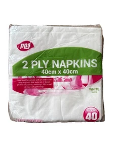 40x 2 Ply Napkins serviette For Party Dinner 40cm x 40cm, Disposable pack of 40. - Picture 1 of 2
