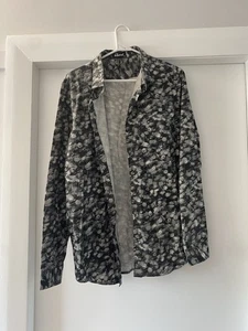 Dangerfield revival skull and rose long sleeve button up shirt size large  - Picture 1 of 9