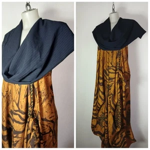 NEW Handmade Saree Draping backless maxi Dress. Halterneck BOHO Dress Free Size - Picture 1 of 15