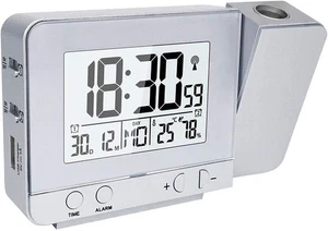 Queta Projection Alarm Clock, Digital Clock with Time, Silver Colour  - Picture 1 of 7