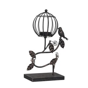 Bird Cage Candle Holder - Black Metal Candle Lanterns for Style105 Bronze - Picture 1 of 8