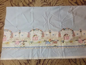 Vintage margherita regno coniglietti pasquali parata bordo Sandi Evans tessuto cotone 93"  - Foto 1 di 5