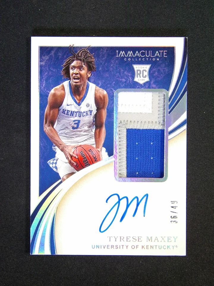 2020 Panini Immaculate Collegiate Tyrese Maxey #38 RC Rookie Patch Auto RPA /49 - Image 1 of 3