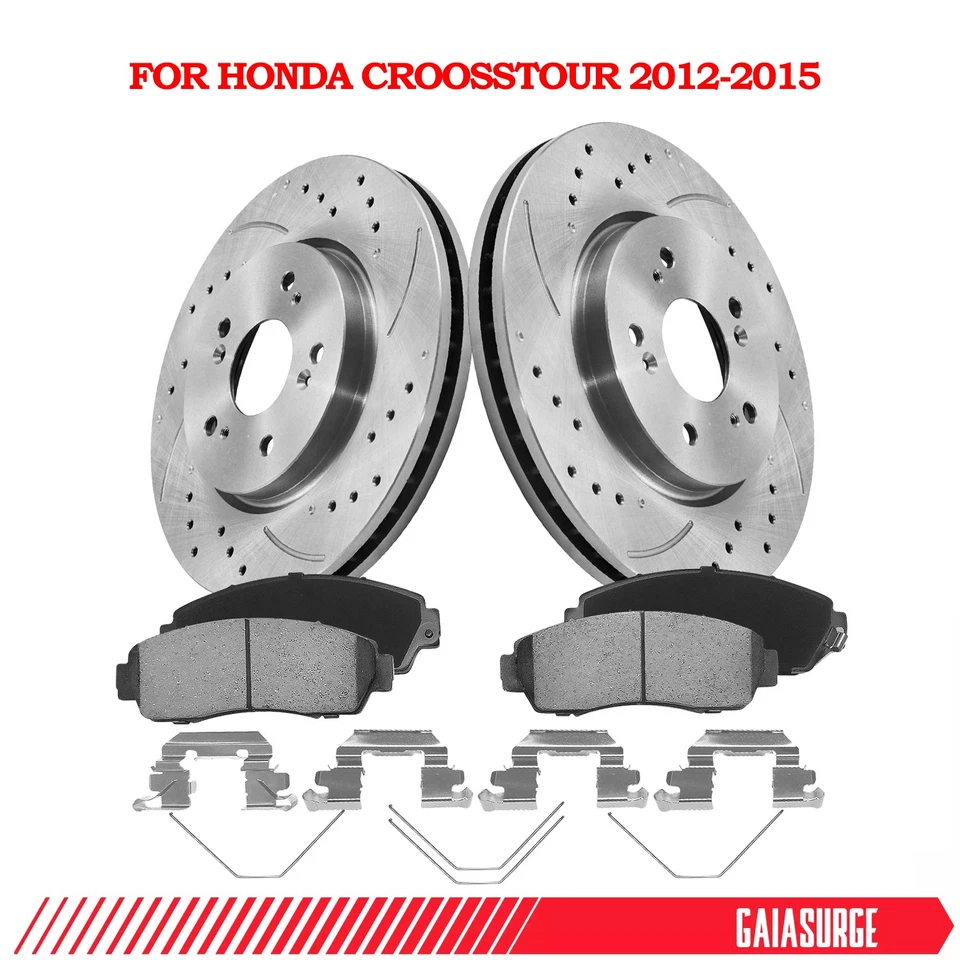 AWD 11.65 inch Front Disc Brake Rotors Pads for 2012-2014 2015 Honda Crosstour - Imagem 1 de 4