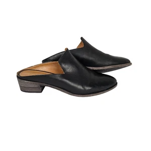 Frye Ray Leather Mules Slip On Womens Shoes Size 9.5 Black Loafer Block Heel - Picture 1 of 7