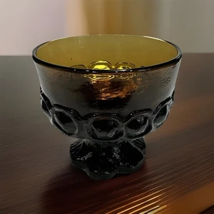 Franciscan Bowl Dish Smoky Amber Glass For Bar Nuts Christmas Holiday Party - Picture 1 of 7