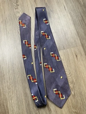 Corbata oscilante geométrica atómica años 40 roja amarilla modernista Art Deco Rockabilly vintage - Imagen 1 de 3