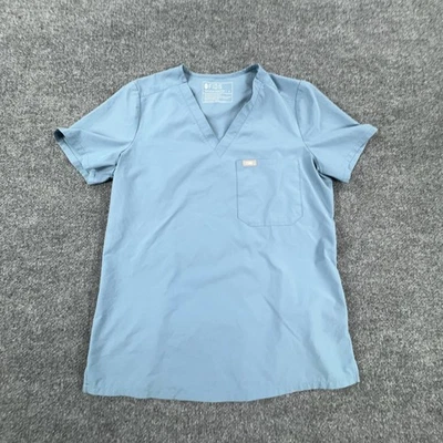 FIGS Scrub Top Womens Small Blue V-Neck Catarina One Pocket - Image 1 of 4