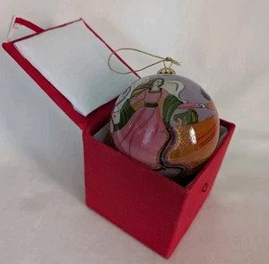 Pier 1 LI BIEN 2005 adorno de vidrio 4 ángeles reverso pintado a mano y caja de regalo - Imagen 1 de 10