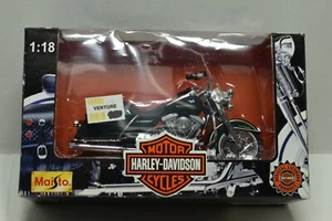 Maisto 1:18 Harley Davidson FLHR Road King Motorcycle Green - Picture 1 of 3