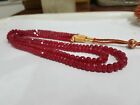 Collier / bracelet fil de soie bijoux réglables en pierres précieuses rubis corindon