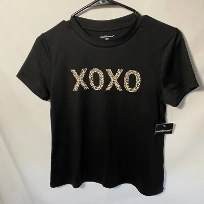 Charlotte Russe Black XOXO Leopard Print. ADULT SMALL Blouse New W/Tags - Image 1 of 4
