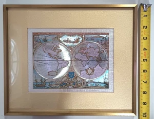 Vintage Framed Nova Totivs Terrarvm Orbis Gold Foil Map Of The Ancient World - Picture 1 of 6