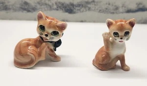 2 Vintage Bone China Cat Figurines Made in Japan - Picture 1 of 2