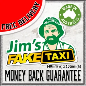 JIMS FAKE TAXI FUNNY MEME JDM DRIFT RACE STICKER DECAL - Picture 1 of 1