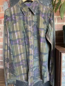 Energie Vintage Crazy Pattern Long Sleeve Shirt For Men Size L - Picture 1 of 12