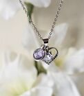 UK June Birthstone UK Heart Sterling Silver Necklace, Birthday Gift