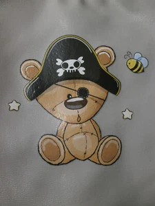 Coole Kunstleder Jacke Pirat Puppen Sachen  Re born Baby Hand arbeit 41 -43cm - Bild 1 von 3