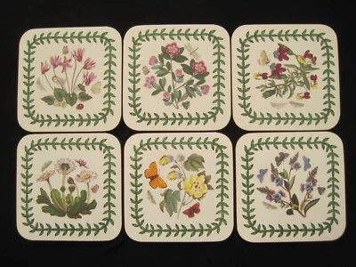 COMO NUEVO Juego de 6 Posavasos PORTMEIRION Floral JARDÍN BOTÁNICO en Caja Foto 1 de 4