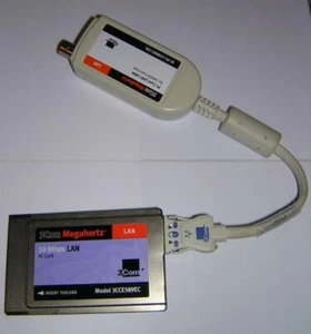 Scheda PC LAN Ethernet 3Com® Megahertz® PCMCIA 10Mbps + cavo combinato 3CCE589EC 3C589E - Foto 1 di 1