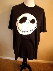 NEU MIT ETIKETT ~ DISNEY THE NIGHTMARE BEFORE CHRISTMAS T-SHIRT ~ SKELLINGTON HEAD ~ XL ~ DUNKELGRAU - Bild 1 von 5