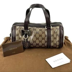 GUCCI Crystal Duchessa GG Boston Bag Brown authentic from JAPAN - Picture 1 of 20