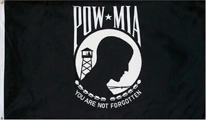 POW MIA You Are Not Forgotten Black Flag 3x5 w/ Grommets New!! - Picture 1 of 2