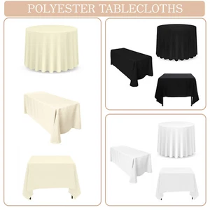 100% Polyester Premium Table Cover Cloth Kitchen Dining Tablecloth Wedding Decor - Picture 1 of 32