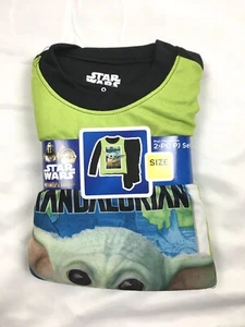 Star Wars Mandalorian Child Yoda Boys PJ’s Long Sleeve Pants 2pc Set 4/5 - Picture 1 of 2