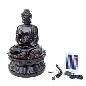 BUDDHA SOLAR WATER FOUNTAIN WITH LED LIGHT Home Garden Decoration Outdoor AU - Picture 1 of 4