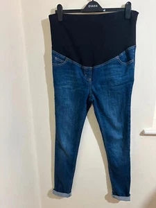 Jojo maman Bebe maternity jeans womens size 12 blue over bump band - Picture 1 of 4