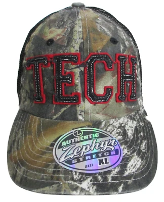 Texas Tech Hat Fitted Lg XL Camouflage NCAA Zephyr University Red Raiders Cap - Image 1 of 4