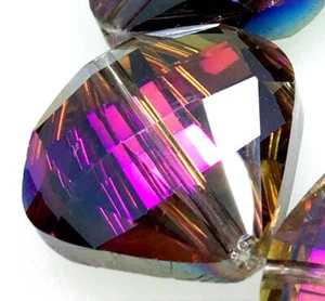 18x20mm Faceted Pretty Red Green Crystal Quartz Oval Beads 10PCS - Picture 1 of 3