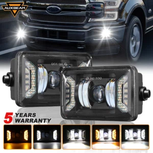 AUXBEAM For 2015-2020 Ford F-150 LED Front Fog Lights Lamp With DRL Turn Signal - Picture 1 of 12
