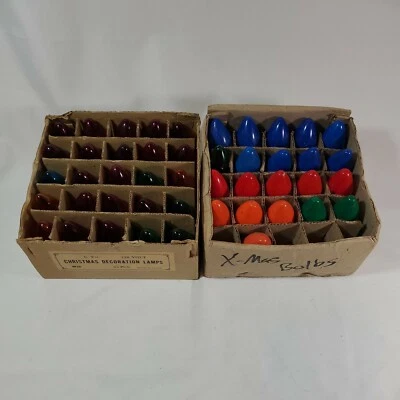 Lote de 46 bombillas de repuesto vintage de cadena de luces de Navidad Noma Outdoor C9 1/4 Foto 1 de 4