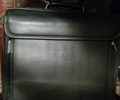 Targus Leather Laptop Briefcase Bag Black Case adjustable up to 14 in-Very Nice! - Image 1 of 4