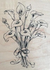 Nuevo sello de goma INKADINKADO primavera Pascua CALLA LILLIES envío gratuito a EE. UU. - Imagen 1 de 3